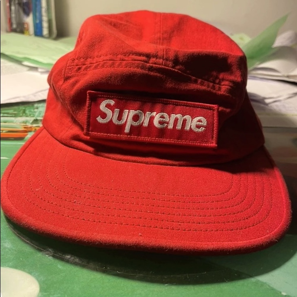 Red supreme box logo hat